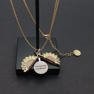 New You Are My Sunshine Gold &‎ Silver Pendant Sunflower Necklace New